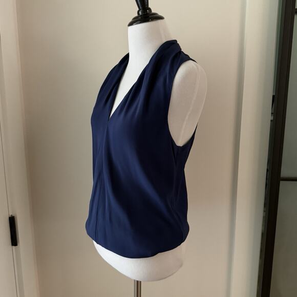 Ramy Brook Blouse Size XS Navy Blue Jilly Tank Top 100% Silk Old Money $275 - Picture 5 of 15